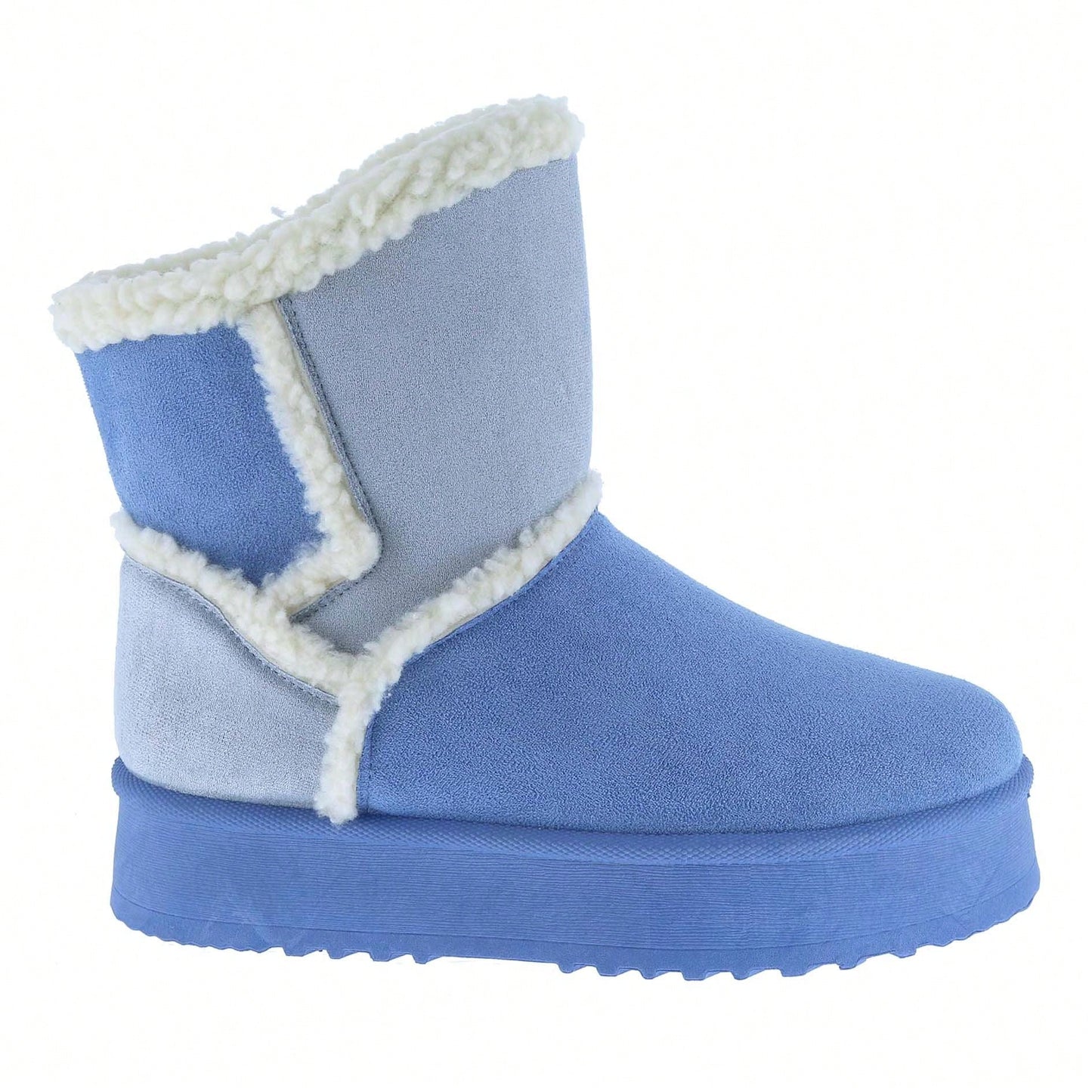Women Warm Outdoor Snow Ankle Boots Platform Winter Boots With Faux Fur Lining Slip On Lug Sole Ankle Booties