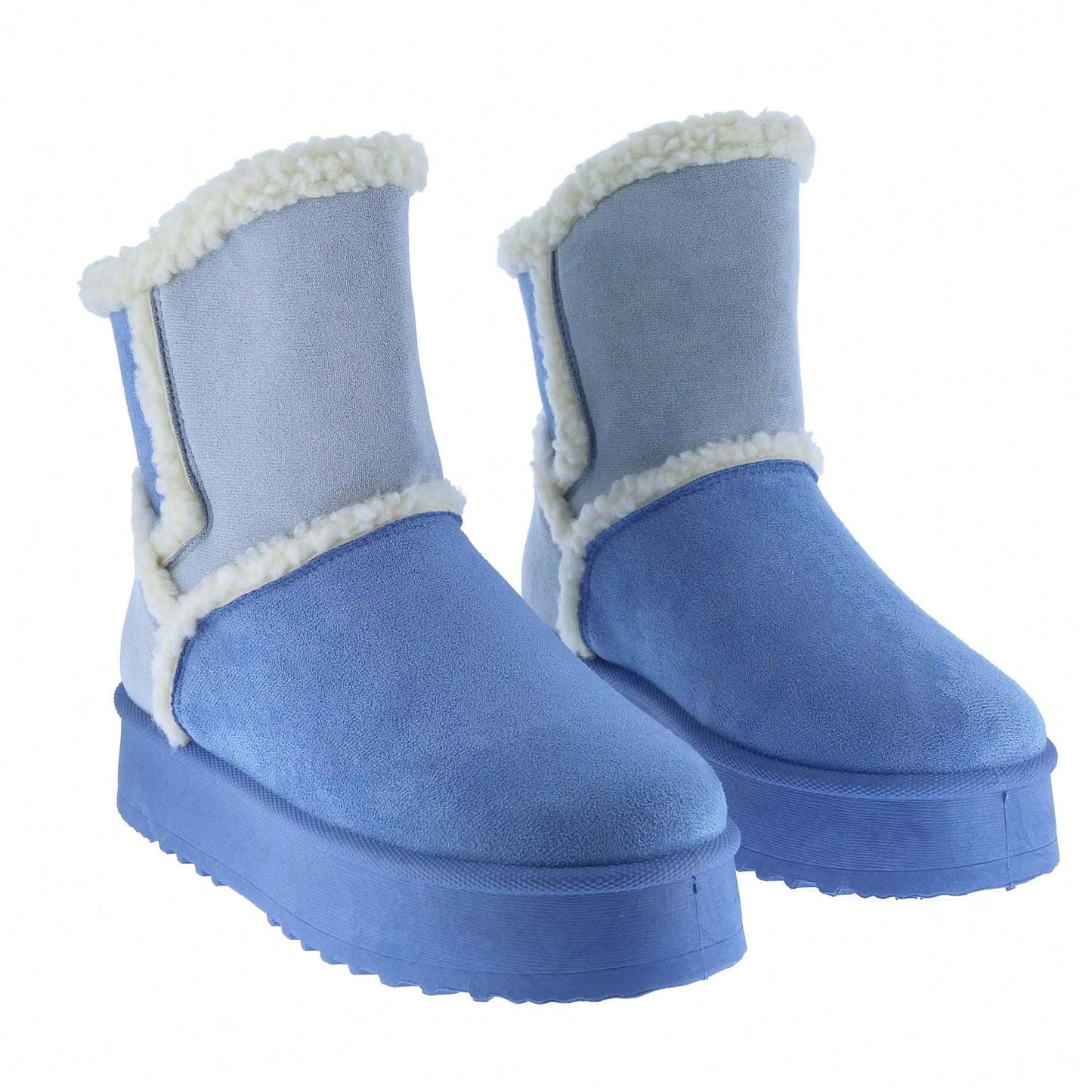 Women Warm Outdoor Snow Ankle Boots Platform Winter Boots With Faux Fur Lining Slip On Lug Sole Ankle Booties