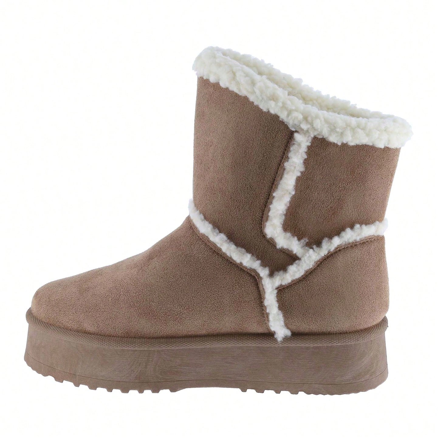 Women Warm Outdoor Snow Ankle Boots Platform Winter Boots With Faux Fur Lining Slip On Lug Sole Ankle Booties