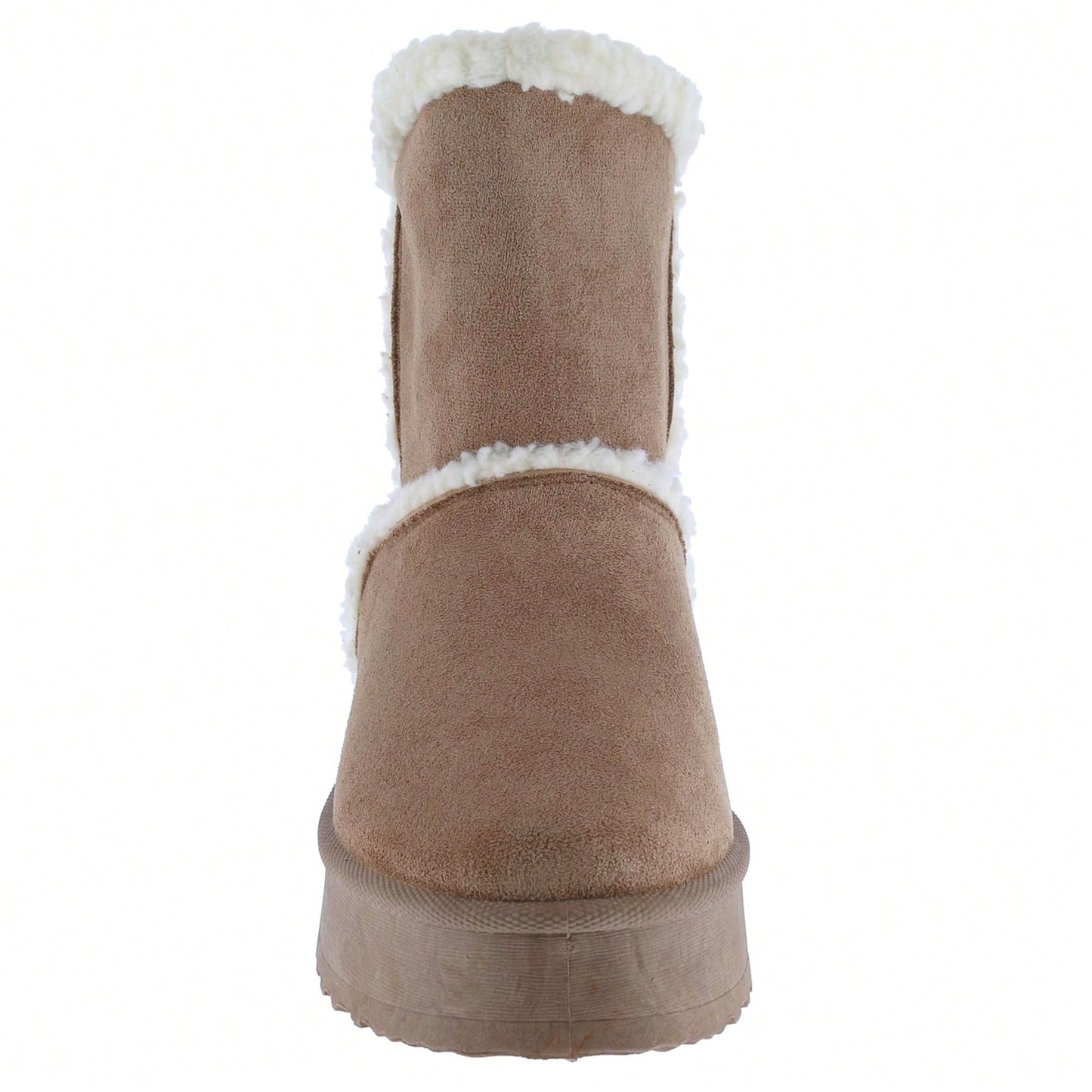 Women Warm Outdoor Snow Ankle Boots Platform Winter Boots With Faux Fur Lining Slip On Lug Sole Ankle Booties
