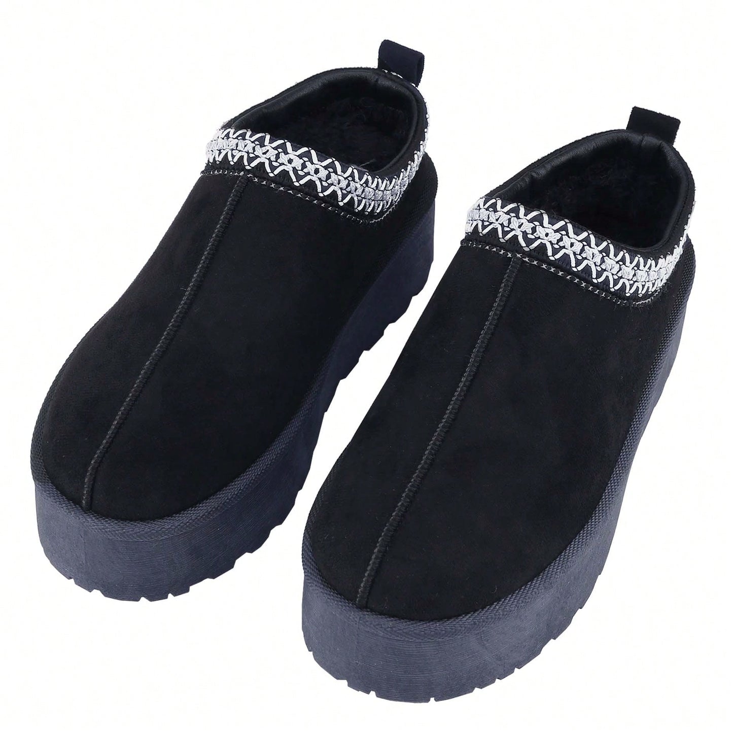 Women's Fur-Lined Slippers - Durable And Warm Outdoor Shoes With Non-Slip Comfort, Thickened Soles, And Platform Snow Boots For Winter