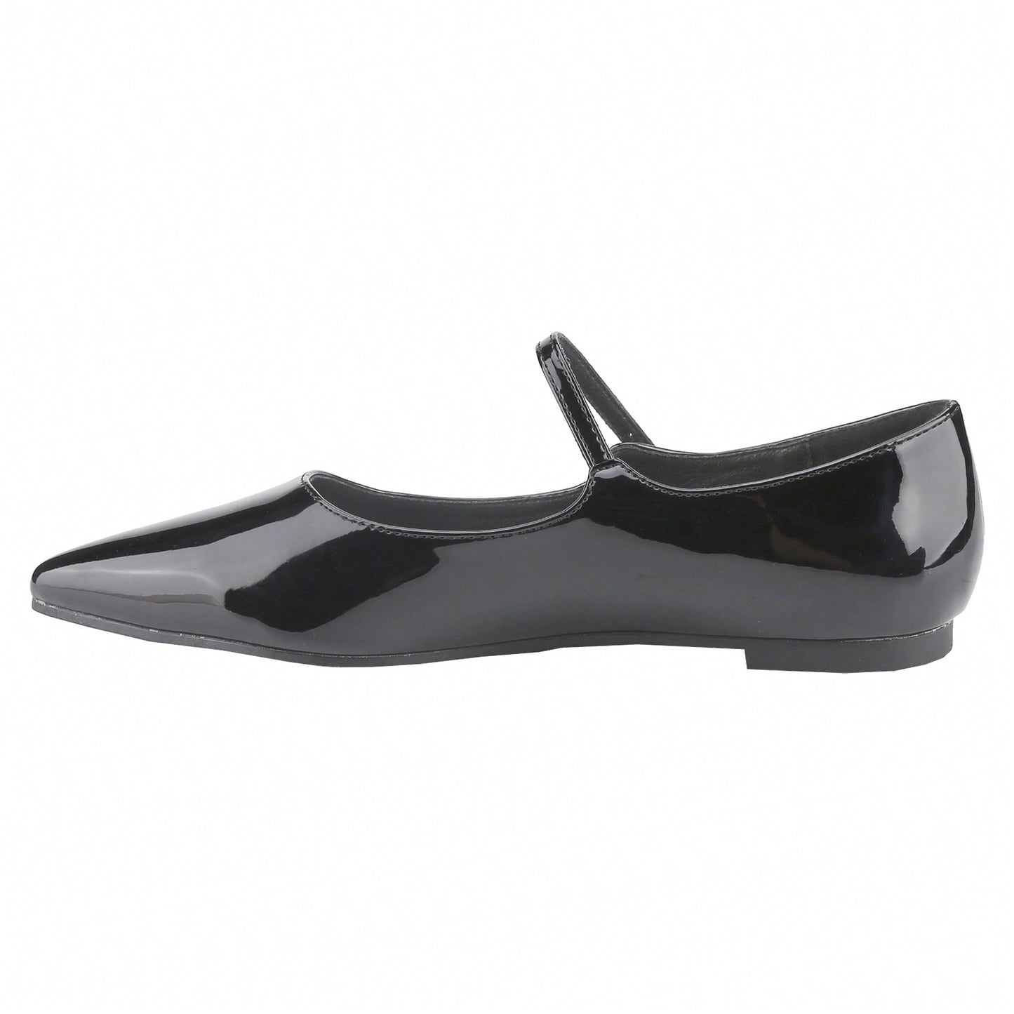 Women's Mary Janes Adjustable Straps Pointed Toe Flats Dress Shoes Retro Patent Leather Ballet