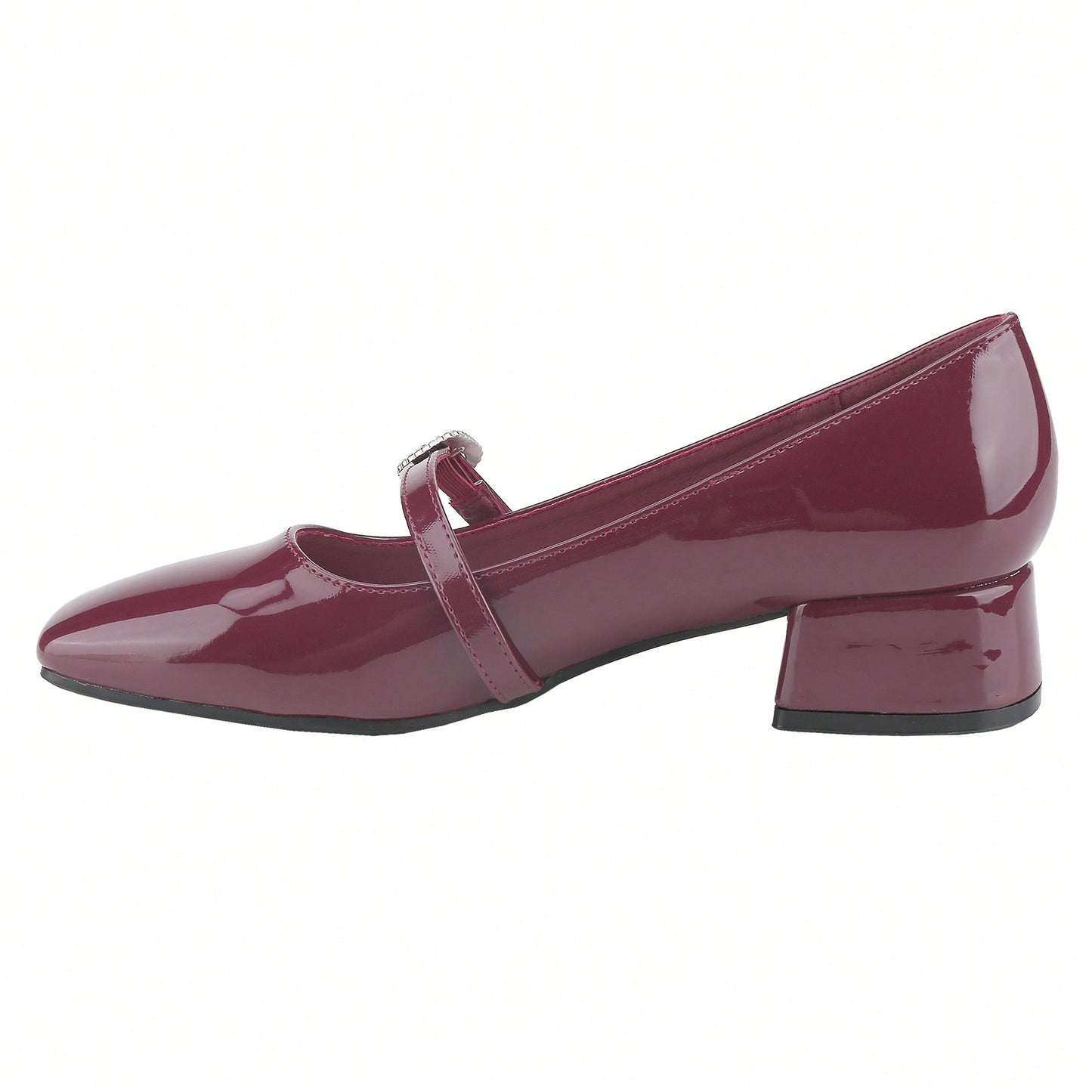 Women's Ankle Buckle Strap Pumps Block Mid Heels Soft Comfort Mary Jane Shoes
