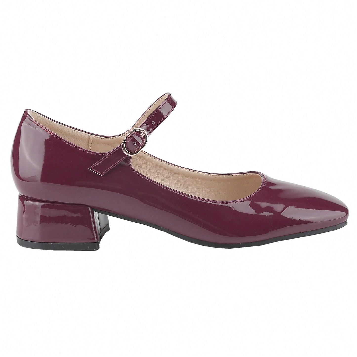 Square-Toe Low-Cut Comfortable Block Low Heel Mary Jane Shoes Single Strap