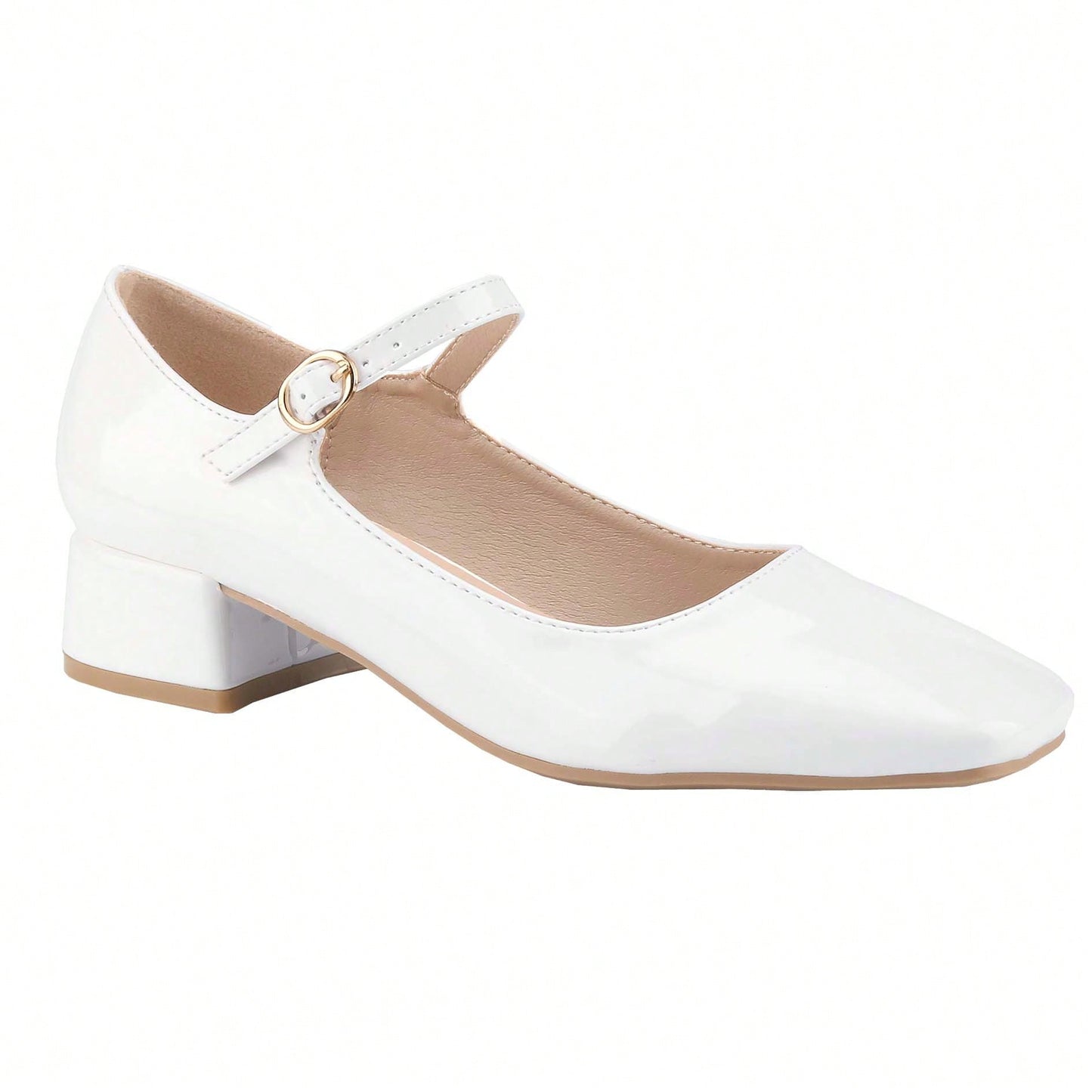 Square-Toe Low-Cut Comfortable Block Low Heel Mary Jane Shoes Single Strap