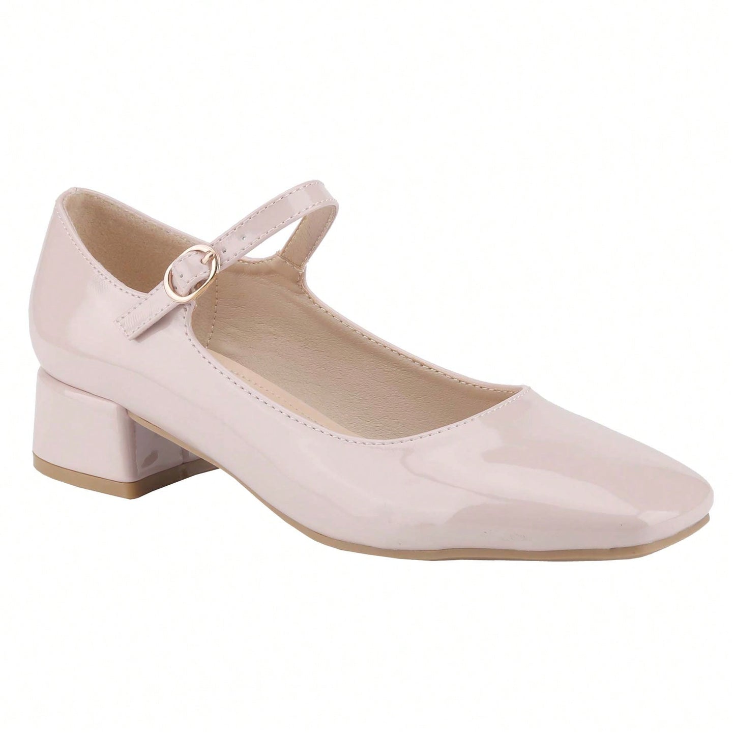 Square-Toe Low-Cut Comfortable Block Low Heel Mary Jane Shoes Single Strap