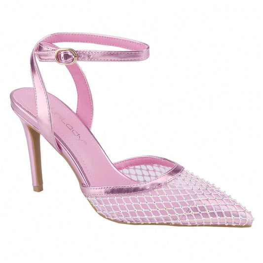 Women's Stilettos Heel Sandals Ankle Strap Slingback Buckle Strap Kitten Heel