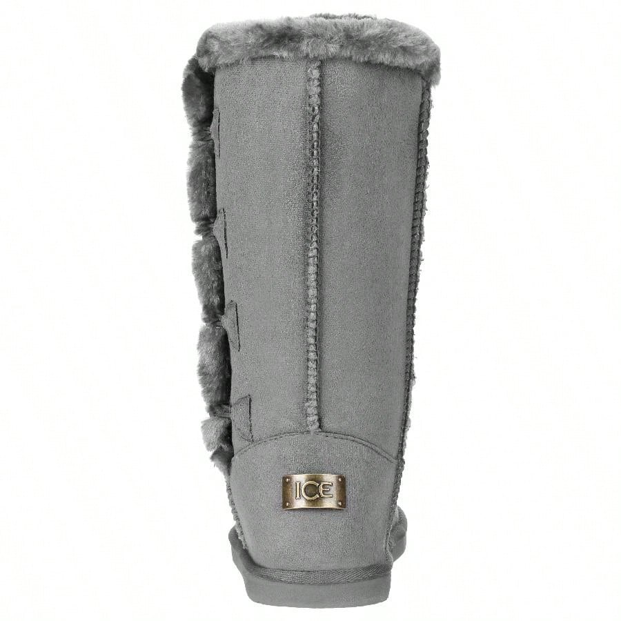 Women's Snow Boots Fleece Lined Solid Color Mid-Calf Flat Snow Boots Fur Lined Winter Boots