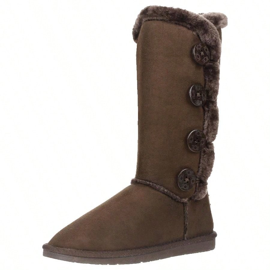Women's Snow Boots Fleece Lined Solid Color Mid-Calf Flat Snow Boots Fur Lined Winter Boots