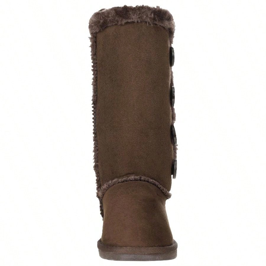 Women's Snow Boots Fleece Lined Solid Color Mid-Calf Flat Snow Boots Fur Lined Winter Boots