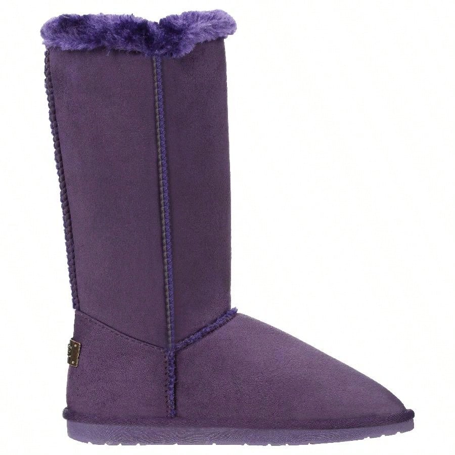 Women's Snow Boots Fleece Lined Solid Color Mid-Calf Flat Snow Boots Fur Lined Winter Boots